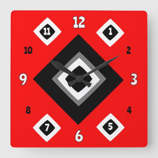Geometrisch Vierkante Klok (Voorkant)