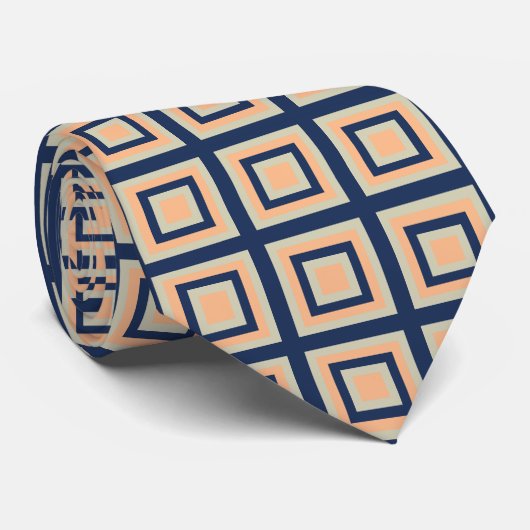 Geometrisch vierkantjes geometrisch patroon stropdas (Opgerold)