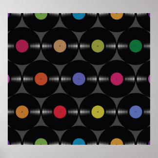 Geometrisch Vinyl: Eenvoudige naadloze achtergrond Poster