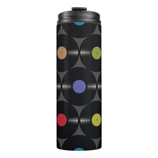 Geometrisch Vinyl: Eenvoudige naadloze achtergrond Thermosbeker (Voorkant)