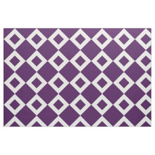 Geometrisch Violet en wit diamantpatroon Stof