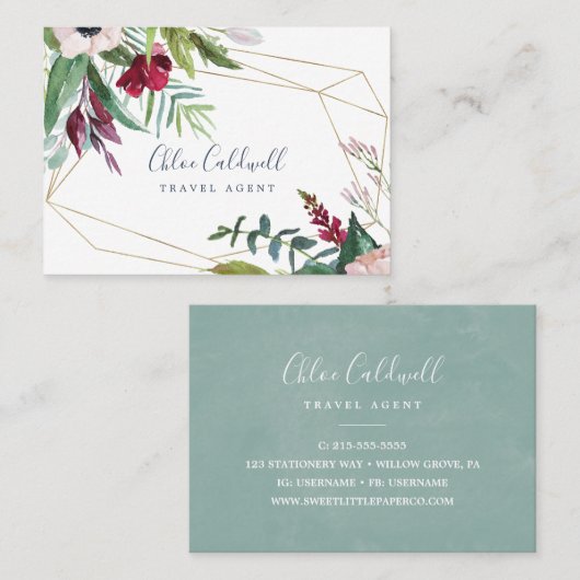 Geometrisch Visitekaartje van tropische bries (Voorkant / Achterkant)