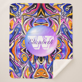 Geometrisch vivid patroon van Artdeco Sherpa Deken