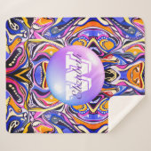 Geometrisch vivid patroon van Artdeco Sherpa Deken (Voorkant (horizontaal))