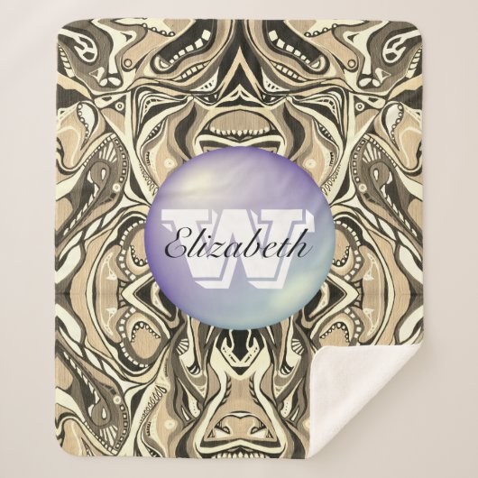 Geometrisch vivid patroon van Artdeco Sherpa Deken (Voorkant)