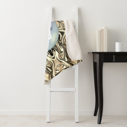 Geometrisch vivid patroon van Artdeco Sherpa Deken (In situ)