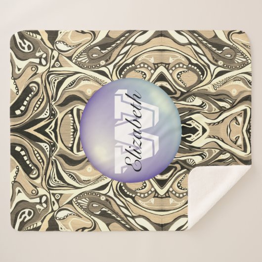 Geometrisch vivid patroon van Artdeco Sherpa Deken (Voorkant (horizontaal))