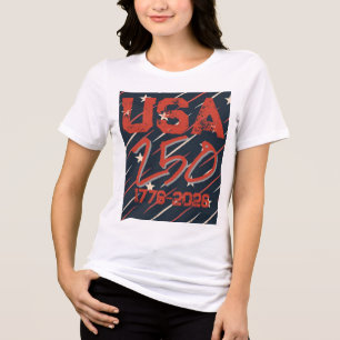 Geometrisch Vlagpatroon VS Moderne Vrouwen Tri-Blend Shirt