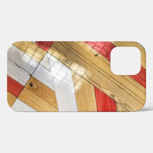 Geometrisch vloerpatroon van hout Case-Mate iPhone case (Achterkant (horizontaal))