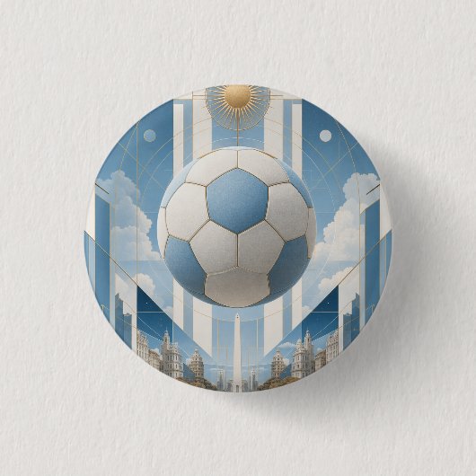 Geometrisch Voetbalstad Landschap-Argentinië Ronde Button 3,2 Cm (Voorkant)