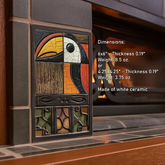 Geometrisch Vogelmozaïek Keramisch Tegeltje