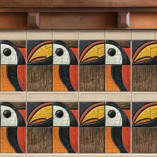 Geometrisch Vogelmozaïek Keramisch Tegeltje