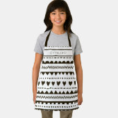 Geometrisch vormpatroon Gepersonaliseerd zwart-wit Schort (Insitu)