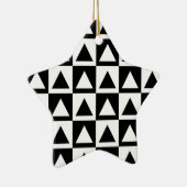 Geometrisch vormpatroon in zwarte en witte driehoe keramisch ornament (Rechts)