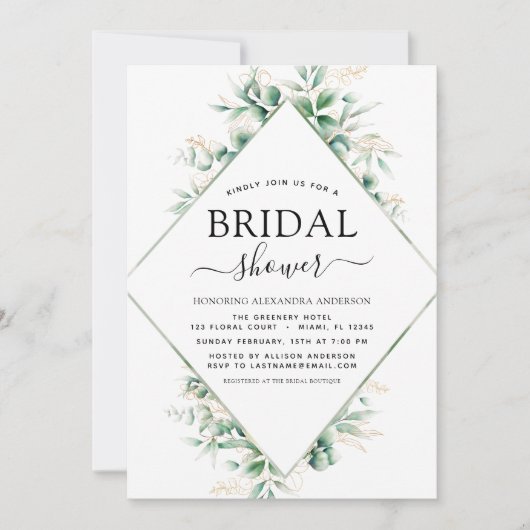 Geometrisch vrijgezellenfeest Eucalyptus Greenergy Kaart (Voorkant)