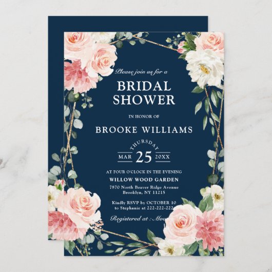 Geometrisch Vrijgezellenfeest van de bleekroze Flo Kaart (Voorkant / Achterkant)