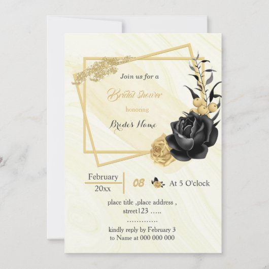 geometrisch vrijgezellenfeest voor goud - en zwart kaart (Voorkant)