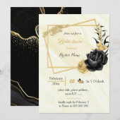 geometrisch vrijgezellenfeest voor goud - en zwart kaart (Voorkant / Achterkant)