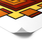Geometrisch Warme Tone Maze Patroon Ontwerp Poster (Hoek)