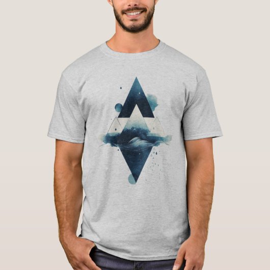 geometrisch waterelement t-shirt (Voorkant)
