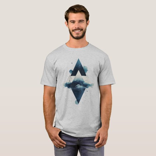 geometrisch waterelement t-shirt (Voorkant volledig)