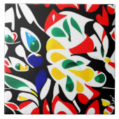 geometrisch watervalpaneel | Moderne kleurenkunst Tegeltje (Voorkant)