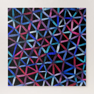 Geometrisch waterverf: Driehoeken rasterpatroon. Legpuzzel
