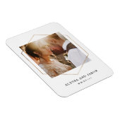 Geometrisch | Weddenfoto en Romeinse cijferdatum Magneet (Rechterzijde)