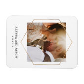 Geometrisch | Weddenfoto en Romeinse cijferdatum Magneet (Horizontaal)