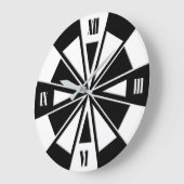 Geometrisch wielpatroon - zwart-wit grote klok (Hoek)