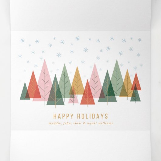 geometrisch winterwonderland drieluik wenskaart (Binnenkant midden)