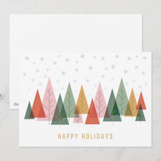 geometrisch winterwonderland feestdagenkaart (Voorkant / Achterkant)