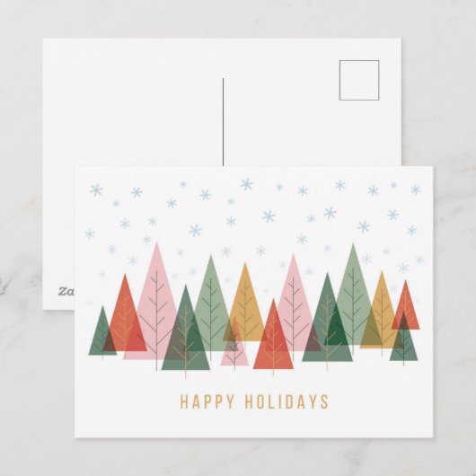 geometrisch winterwonderland feestdagenkaart (Voorkant / Achterkant)