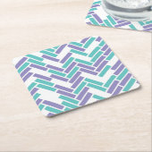 Geometrisch wit, Blauwgroen en Paars Onderzetter (Schuin)