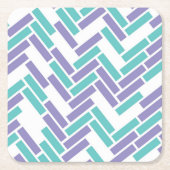 Geometrisch wit, Blauwgroen en Paars Onderzetter (Voorkant)