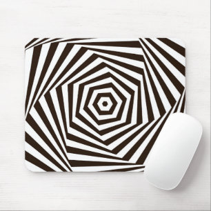 Geometrisch wit boven zwarte zebrastrepen muismat