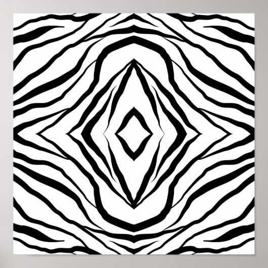 Geometrisch wit boven zwarte zebrastrepen poster (Voorkant)