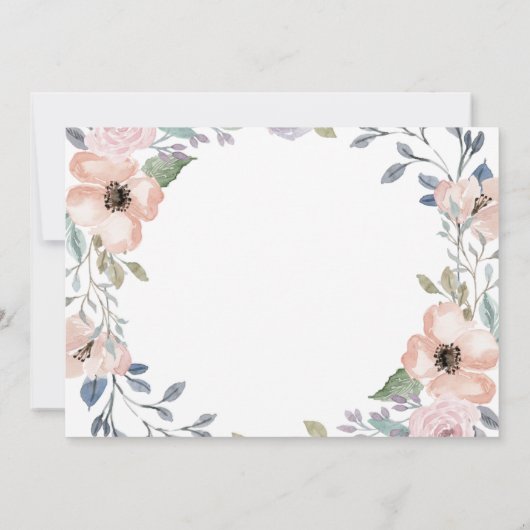 Geometrisch wit en roze Floral | Fotobaptisme Bedankkaart (Achterkant)