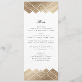 Geometrisch Wit Goud Gatsby Deco Bruiloft Menu (Voorkant)