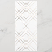 Geometrisch Wit Goud Gatsby Deco Bruiloft Menu (Achterkant)