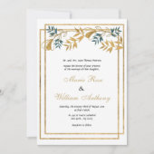 Geometrisch wit goud grijsachtig cyaan gebladerte  kaart (Voorkant)