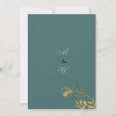 Geometrisch wit goud grijsachtig cyaan gebladerte  kaart (Achterkant)