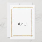 Geometrisch wit goud lavendel roze bloemen bruilof kaart (Achterkant)