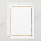 Geometrisch wit goud roze mint bloem bruiloft kaart (Achterkant)