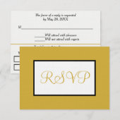Geometrisch Wit Goud RSVP Kaartje (Voorkant / Achterkant)