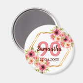 Geometrisch wit van de roze goudfloralen van de pa magneet (Voorkant / Achterkant)