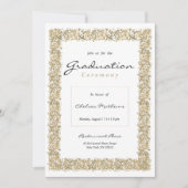 Geometrisch witgouden confetti luxe Afstuderen Kaart (Voorkant)