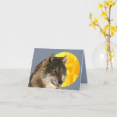  Geometrisch Wolf Art Wenskaart Kaart (Gele Bloem)