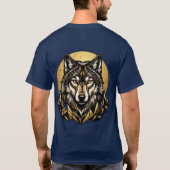 Geometrisch Wolf Hoofd T-Shirt | Mountain Moon Wil (Achterkant)