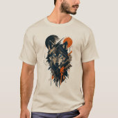 Geometrisch Wolf T-Shirt | Minimalistisch Grafisch (Voorkant)